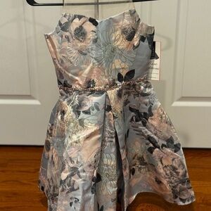 Floral Girls/Tween Dress in Blue and Pink